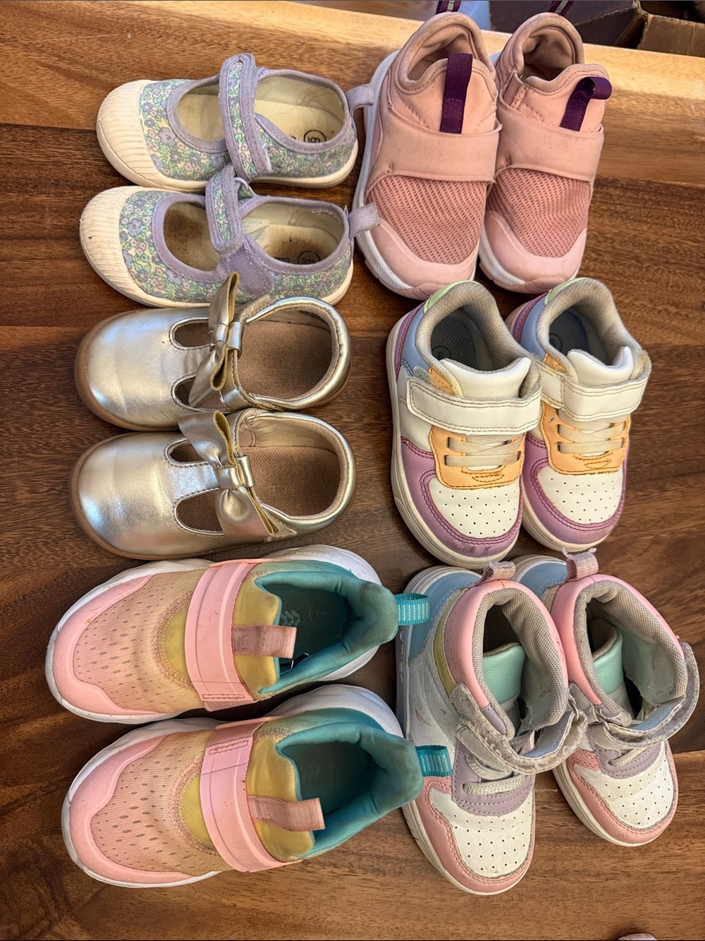 Nautica Girls Pink and Gold Mix Athletic Sneakers - Multi Pink